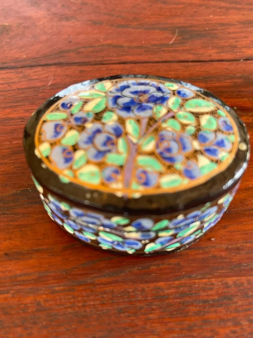 Folk Art India Kashmir Art Paper Hand Painted Jewelry Gift Box